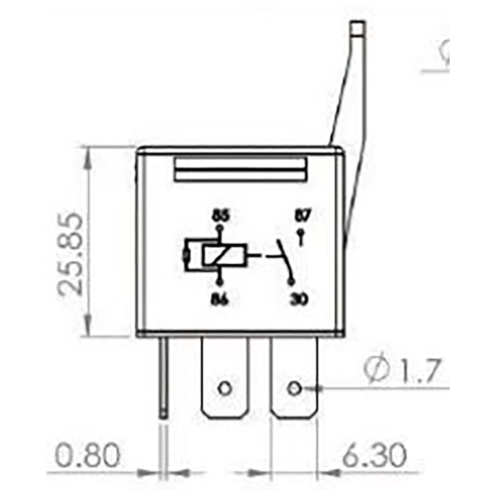 BOSCH 0986AH0453 Normal Open Mini Relay, Resistor, 4 Pins, 12 V, 30 A