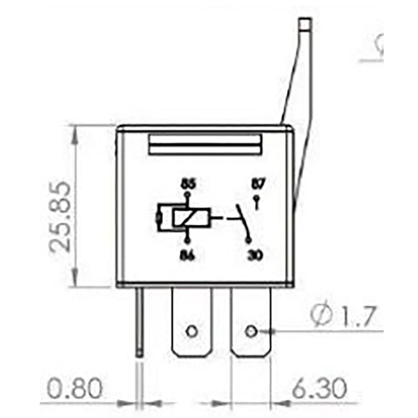BOSCH 0986AH0453 Normal Open Mini Relay, Resistor, 4 Pins, 12 V, 30 A