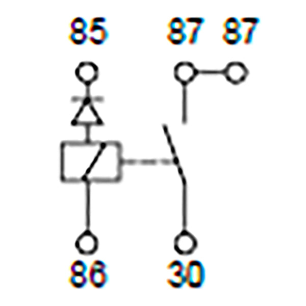 Bosch 0986AH0602 Normal Open Mini Relay, Diode, 5 Pins 12V 30A