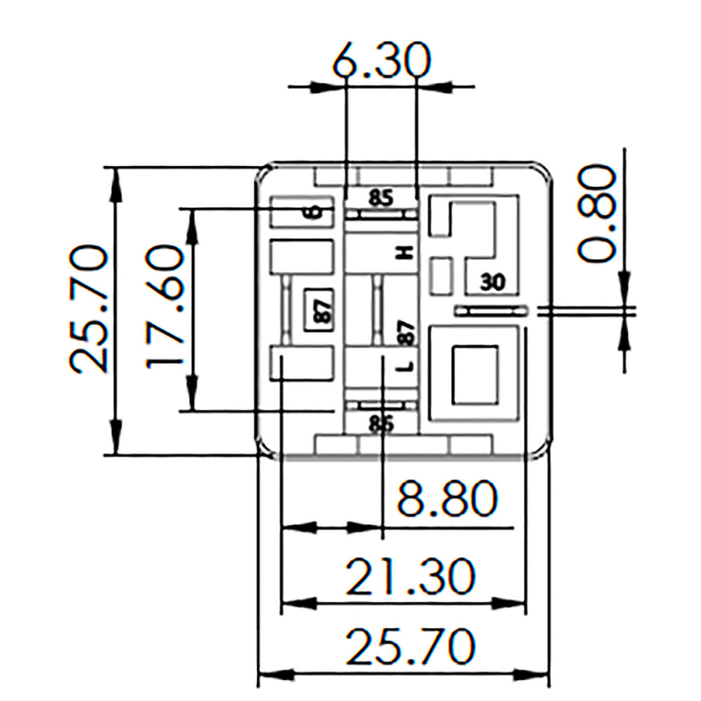 BOSCH 0986AH0603 Normal Open Mini Relay, 5 Pins, 24 V, 20 A
