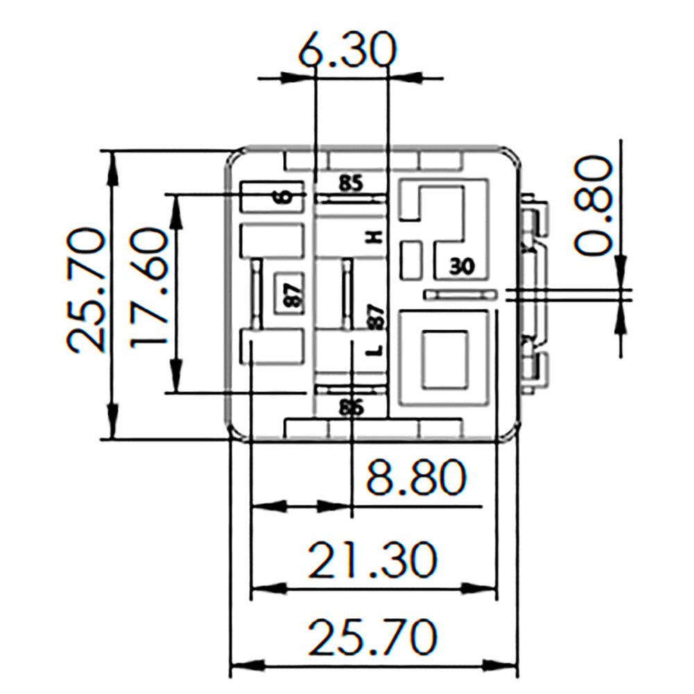 Bosch 0986AH0605 Normal Open Mini Relay, 5 Pins 12V 30A