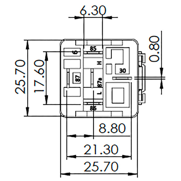 BOSCH 0986AH0612 Change Over Mini Relay, Diode, 24V, 20/10A, 5 Pins