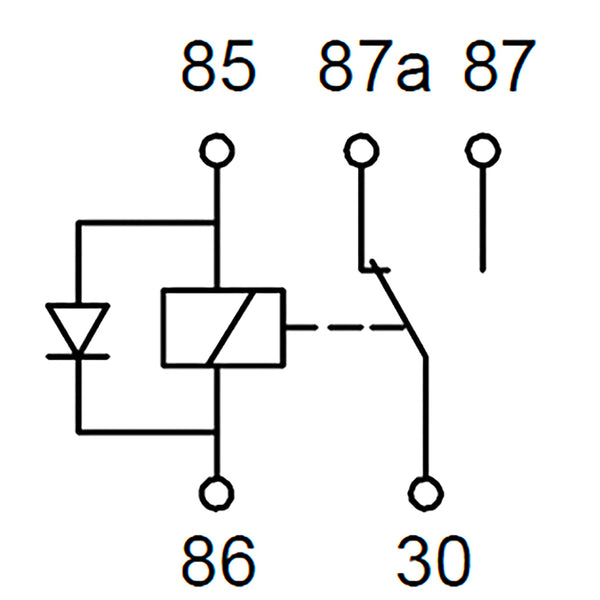 Bosch 0986AH0614 Change Over Mini Relay, 5 Pins, 12V, 20/10A, Diode