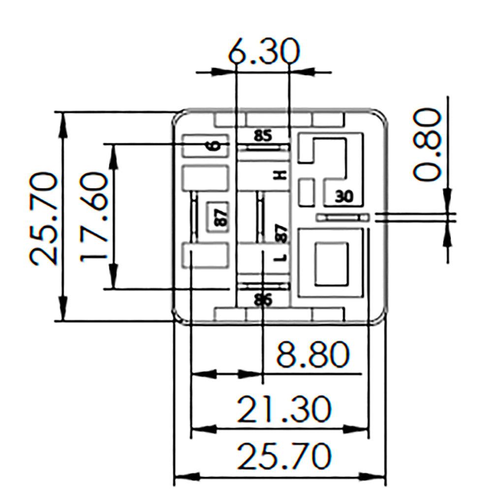Bosch 0986AH0614 Change Over Mini Relay, 5 Pins, 12V, 20/10A, Diode