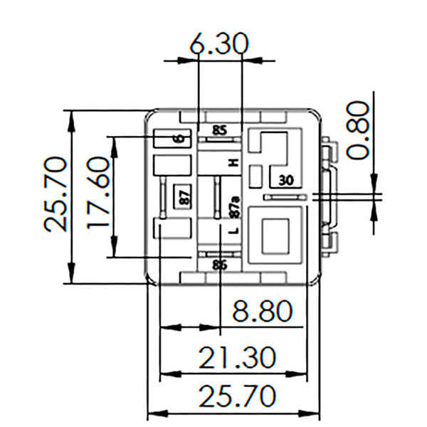 Bosch 0986AH0617 Change Over Mini Relay, 5 Pins, 24V, 20/10A, Resistor
