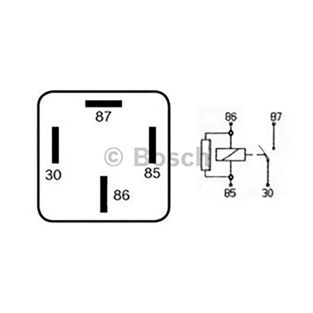 BOSCH 0332019456 Normal Open Mini Relay, Resistor, 4 Pins, 12 V, 30 A (SUPERSEDED TO 0986332211)