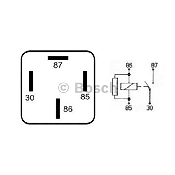 BOSCH 0332019456 Normal Open Mini Relay, Resistor, 4 Pins, 12 V, 30 A (SUPERSEDED TO 0986332211)