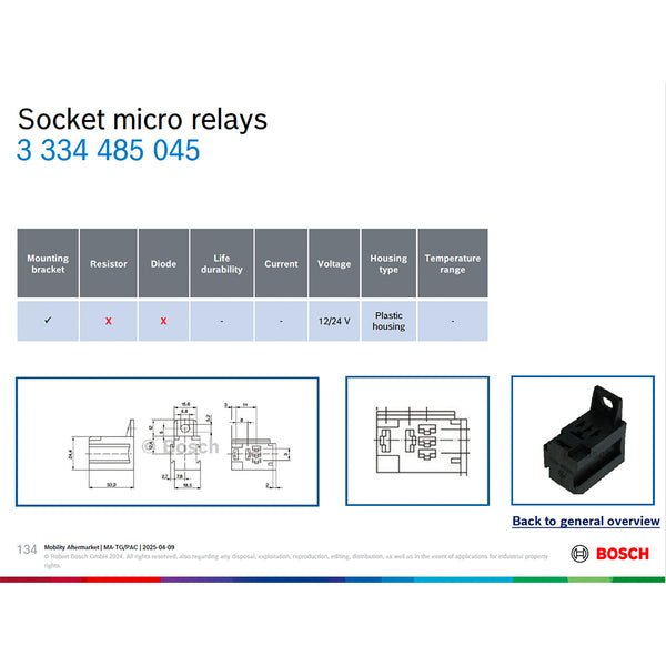 BOSCH 3334485045 Mini Relay Socket
