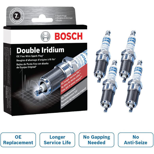 Bosch 9653 OE Fine Wire Double Iridium Spark Plug - Pack of 4