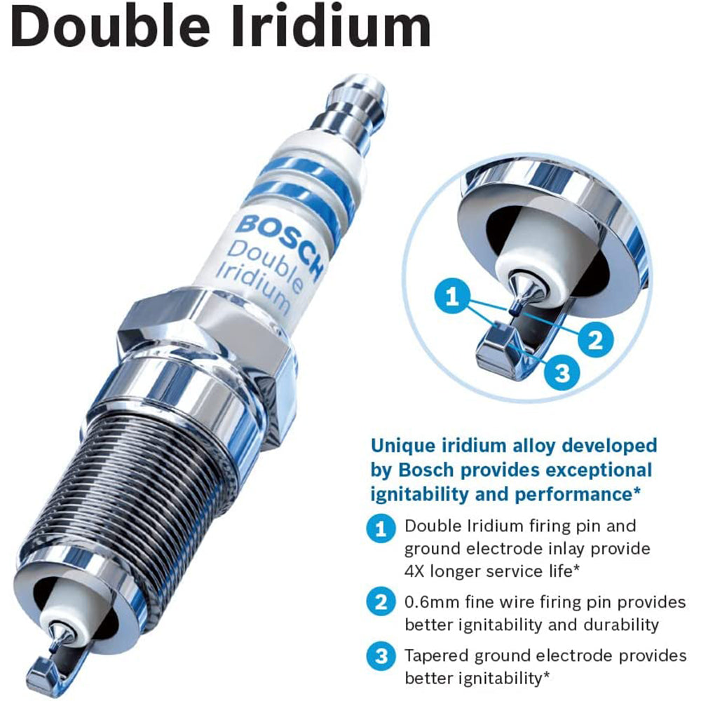 Bosch 9604 OE Fine Wire Double Iridium Spark Plug Pack of 4