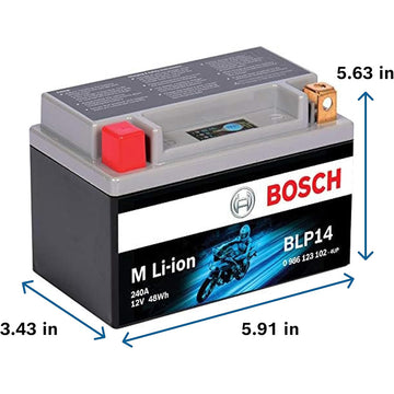 BOSCH BLP14 PowerSports Lithium-Ion Battery (Group 14) CORE FEE Included!