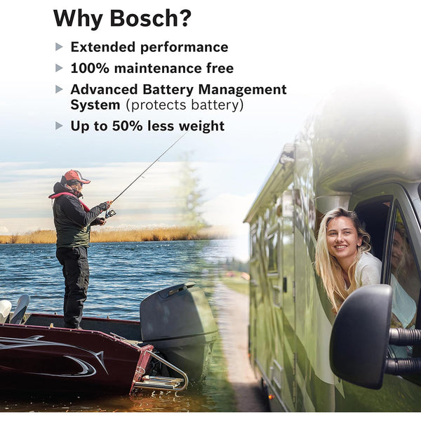 BOSCH LB24DC105 Deep Cycle Marine/RV Solar Lithium Battery, Group 24, 105 Ah