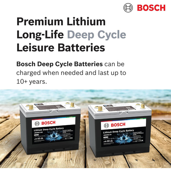 BOSCH LB24DC105 Deep Cycle Marine/RV Solar Lithium Battery, Group 24, 105 Ah