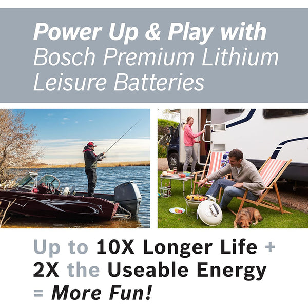BOSCH LB24DC105 Deep Cycle Marine/RV Solar Lithium Battery, Group 24, 105 Ah