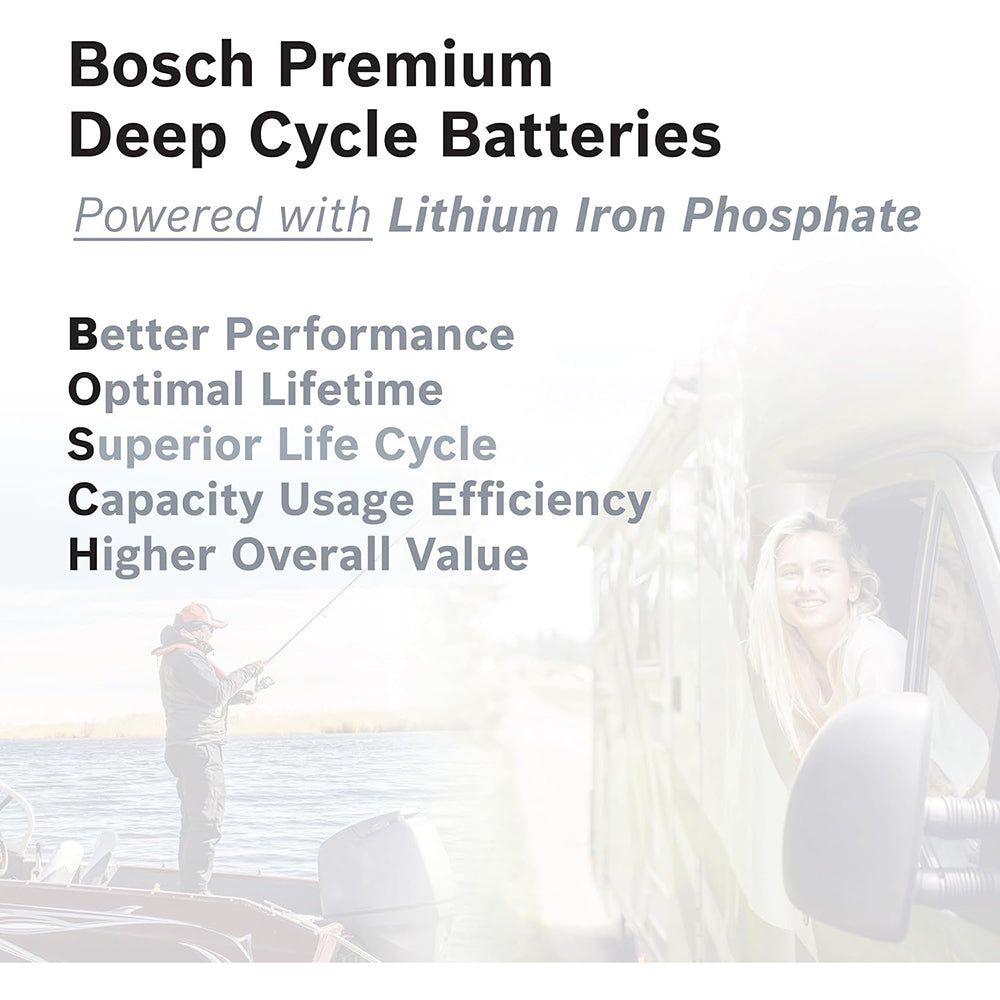 BOSCH LB24DC105 Deep Cycle Marine/RV Solar Lithium Battery, Group 24, 105 Ah