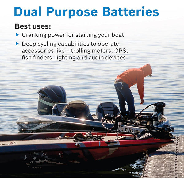 BOSCH LB24DP105 Dual Purpose Marine/RV Solar Lithium Battery, Group 24, 105 Ah