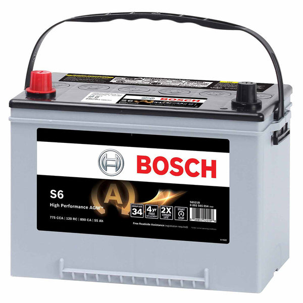 BOSCH S6521B Automotive AGM Battery (Group 34) S6 Flat Plate AGM Battery