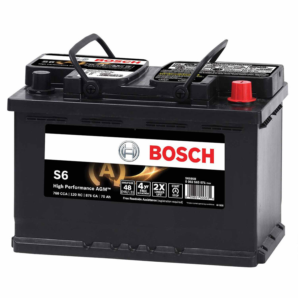 BOSCH S6585B Automotive AGM Battery (Group 48 H6/L3) CORE FEE Included –  Parts Universe