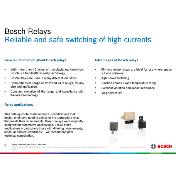 (Discontinued) Bosch 0332002156 Normal Open Power Relays - 12 V, 75 A (Alternative model 0332002159)