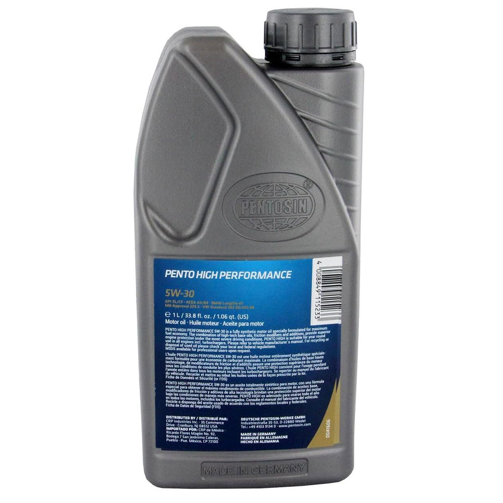 Pentosin 8043107 High Performance 5W-30 Full Synthetic Fuel Economy Engine Oil; 1 Liter