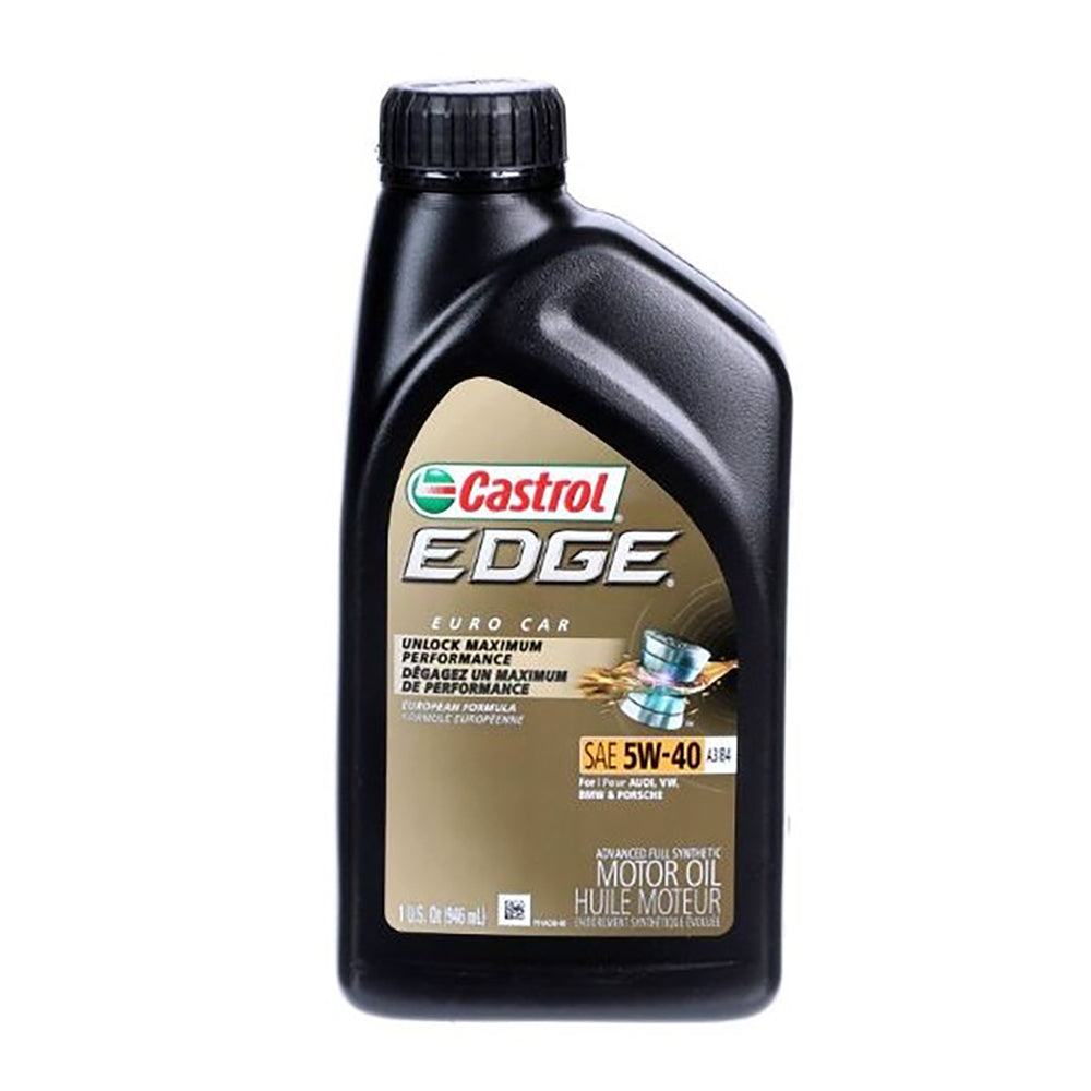 Castrol 15D932 Edge Euro 5W-40 A3/B4 Advanced Full Synthetic Motor Oil, 1 Quart