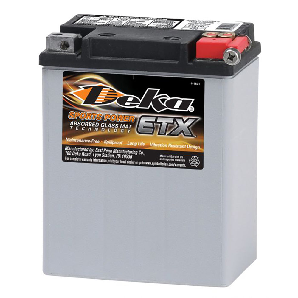 DEKA ETX15L Power Sports AGM Battery (220 CCA) CORE FEE Included!