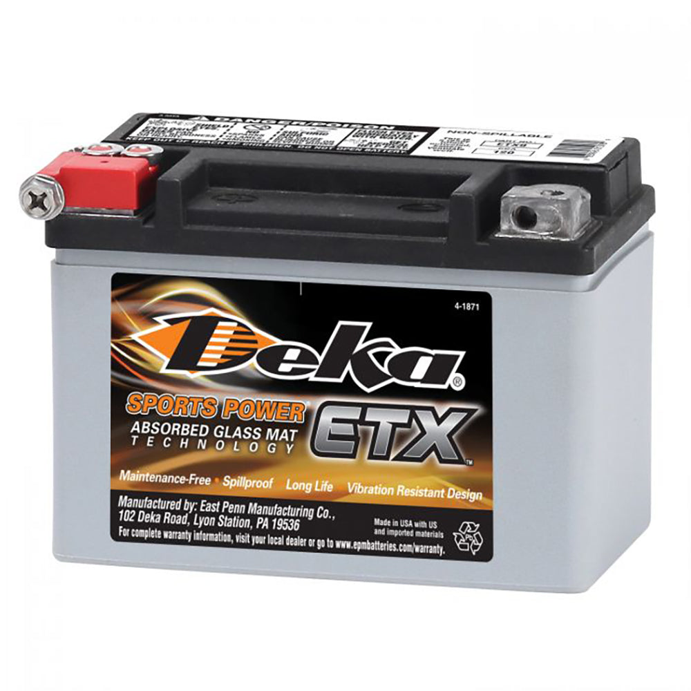 DEKA ETX9 Power Sports AGM Battery (120 CCA) CORE FEE Included!