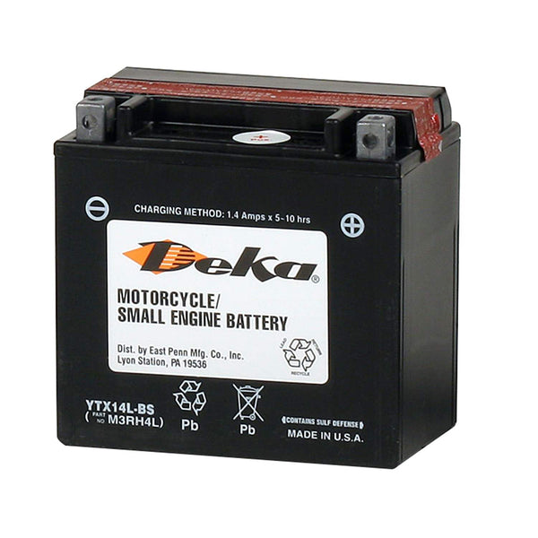 DEKA YTX14L-BSFP Motorcycle Lead-Acid Battery CORE FEE Included!