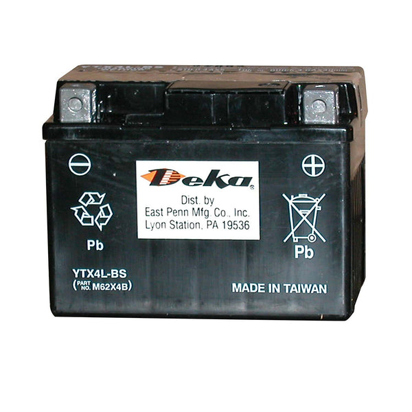 DEKA YTX4L-BSFP Motorcycle Lead-Acid Battery (Group Size BTX4L-BS) CORE FEE Included!