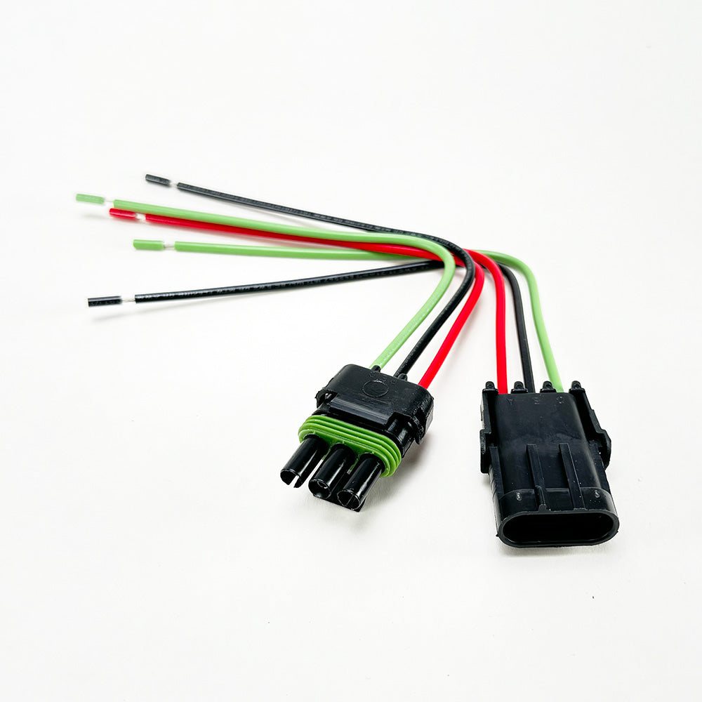 APTIV (DELPHI) 3-Pin Weather-Pack Connector pigtail kit (12010717, 12015793), 14AWG Boat 8.5" tinned wires