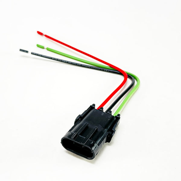 APTIV (DELPHI) 12010717 Weather Pack 3-Pin Shroud Half Weather-Pack Connector pigtail, 14AWG Boat 8.5" tinned wires