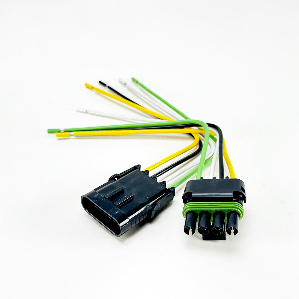 APTIV (DELPHI) 4-Pin Weather-Pack Connector pigtail kit (12010974, 12015797), 16AWG Boat 8.5" tinned wires