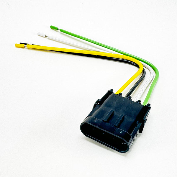 APTIV (DELPHI) 12010974 4-Pin Shroud Half Weather-Pack Connector pigtail, 16AWG 8.5" Boat tinned wires