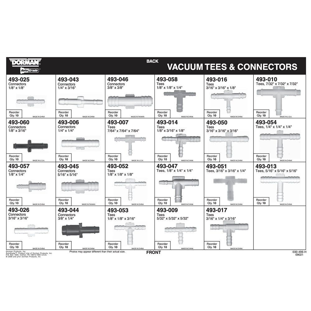 Dorman 030-496 115 Piece 23 SKU Vacuum Tees/Connectors General Maintenance Tech Tray