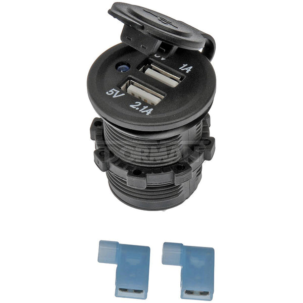 Dorman 84622 12V DC Accessory Socket Dual USB 5V 1A/2.1A