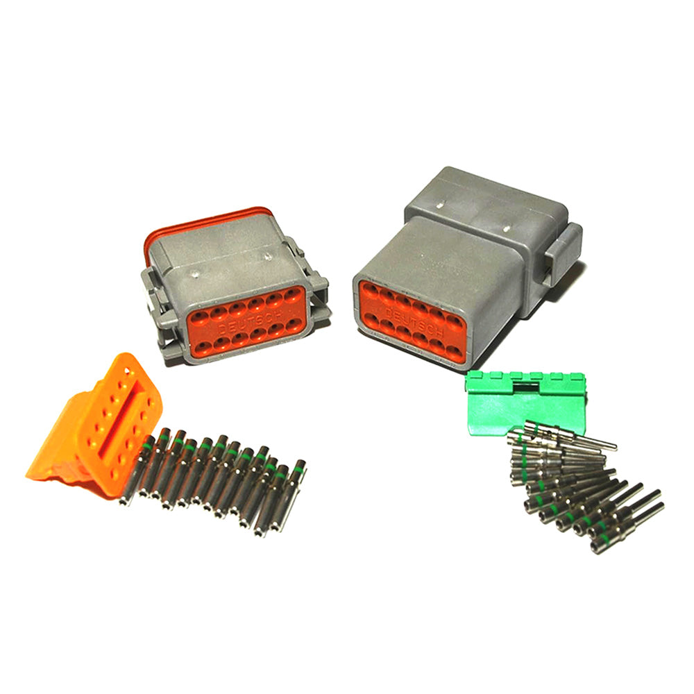 Deutsch DT 12-Pin Connector Kit,  14-16AWG Closed Barrel Contacts