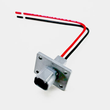 Deutsch DT 2-Pin Flange Pigtail Male 10", 16AWG Boat Wires (ABYC, NMMA, USCG Certified) 100% Made in USA