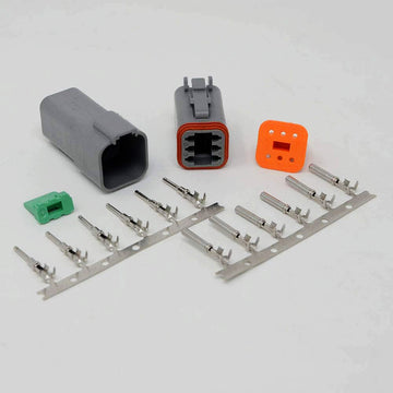 Deutsch DT 6-Pin Connector Kit, 14-16AWG Open Barrel Contacts