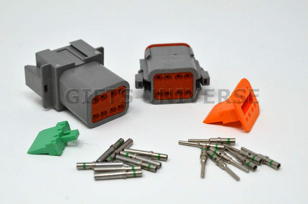 Deutsch DT 8-Pin Connector Kit, 14-16AWG Closed Barrel Contacts