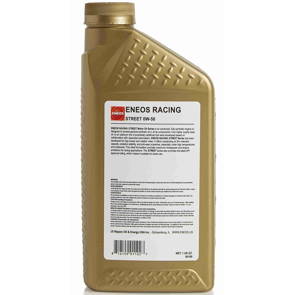 ENEOS 3902-300 Racing STREET 0W-50 Motor Oil, 1 Quart