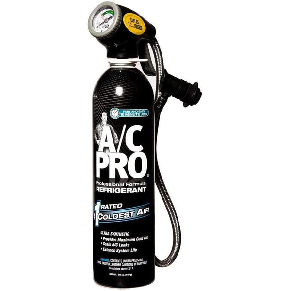 InterDynamics Certified A/C PRO ACP-100V R134A Refrigerant, AC Recharge Kit with Hose and Gauge 20oz