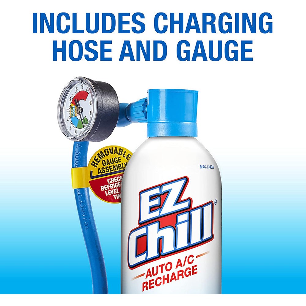 InterDynamics EZChill Auto Air Conditioning R-134A Freon Refrigerant Recharge Kit - 16.8 oz