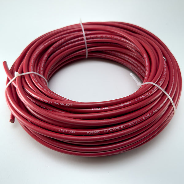100FT Red Southwire Commercial Grade Premium Pure Copper 10AWG Solar P ...