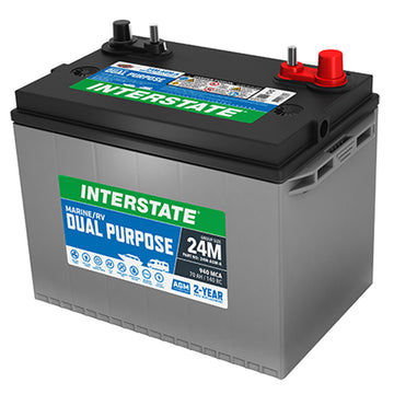 Interstate 24M-AGM-A AGM Dual Purpose Battery (Group 24M) CORE FEE Included!