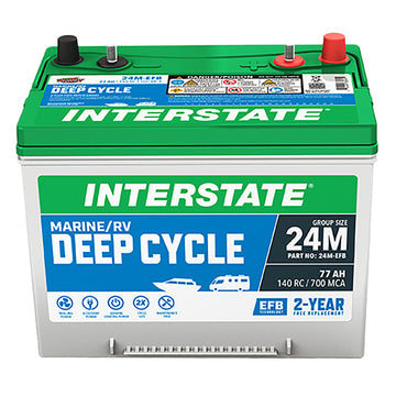 Interstate 24M-EFB Deep Cycle Battery(Group 24M) CORE FEE INCLUDED!