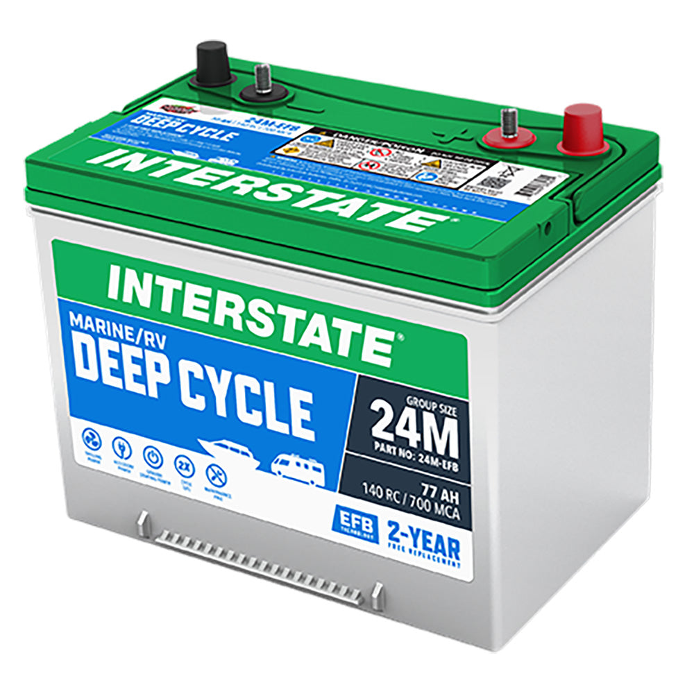 Interstate 24M-EFB Deep Cycle Battery(Group 24M) CORE FEE INCLUDED!