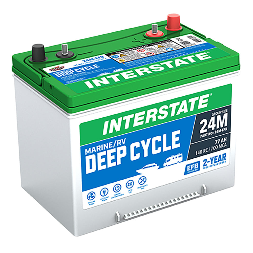 Interstate 24M-EFB Deep Cycle Battery(Group 24M) CORE FEE INCLUDED!
