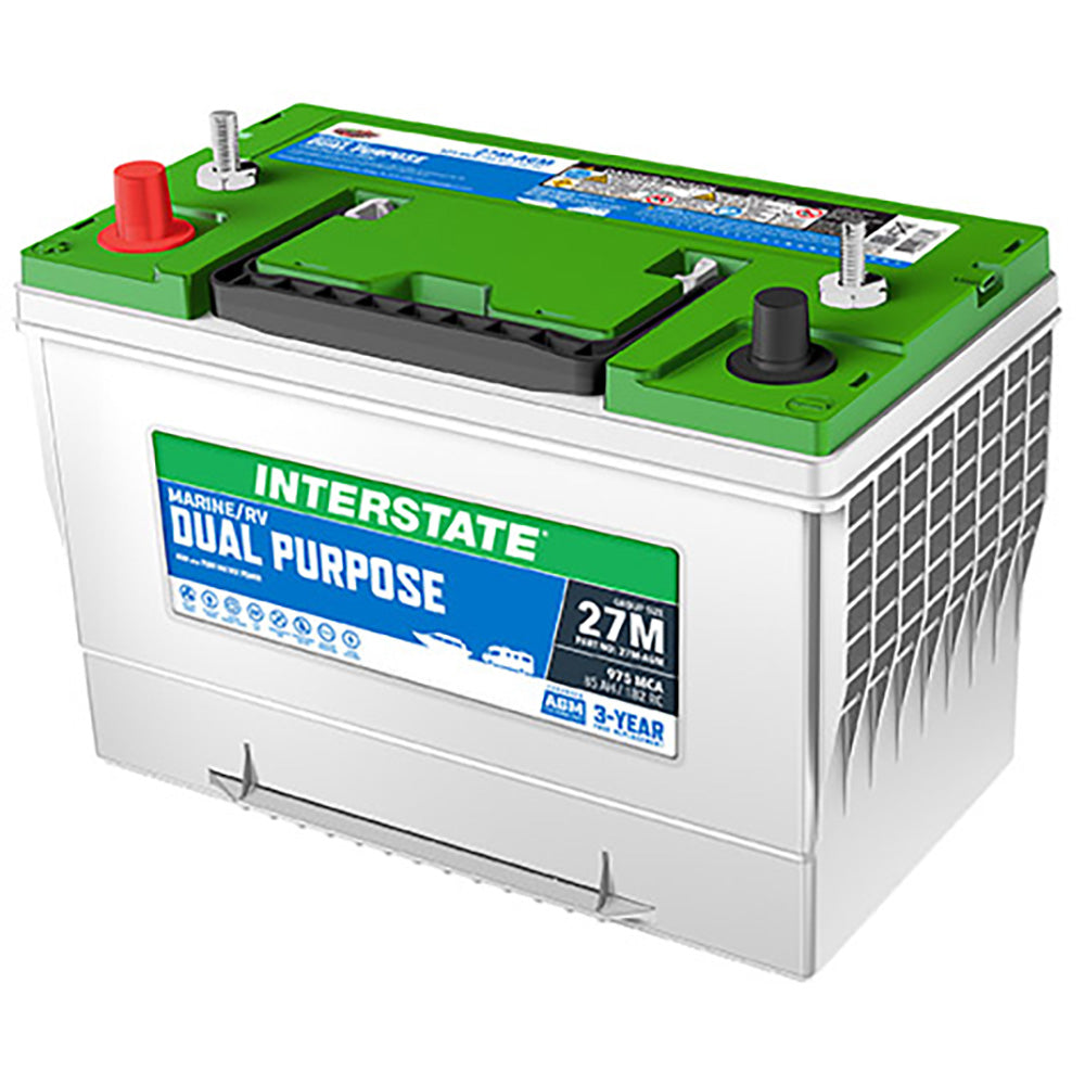 Interstate 27M-AGM AGM Dual Purpose Battery (Group 27M) CORE FEE Included!