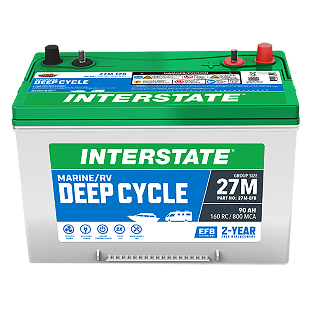 Interstate 27M-EFB Deep Cycle Battery(Group 27M) CORE FEE INCLUDED!