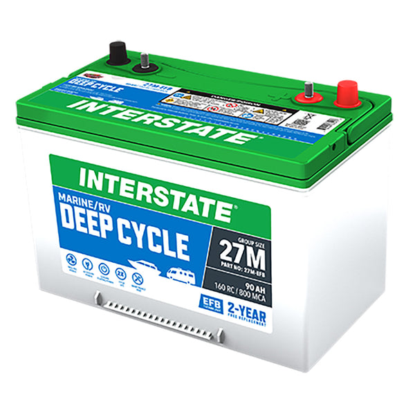 Interstate 27M-EFB Deep Cycle Battery(Group 27M) CORE FEE INCLUDED!